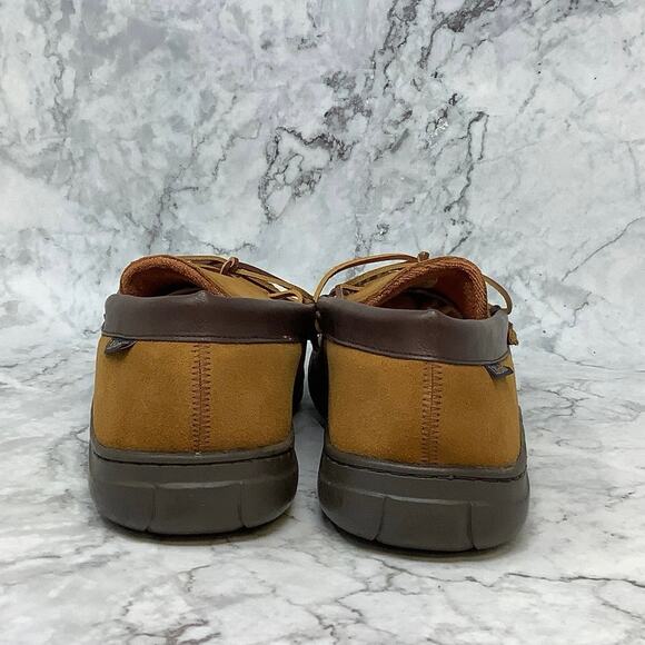 L.B. Evans Tan Suede Moccasin Slippers - Picture 5 of 10